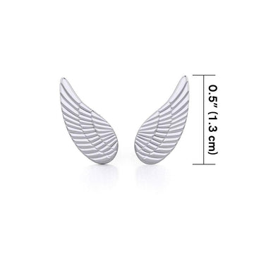 Angel Wing Silver Post Earrings TER1923 - Jewelry
